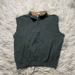 Peter Millar Blue 1/4 Zip cotton Pullover Sweater Vest - Men's